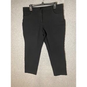 Chicos So‎ Slimming Pants Size 2.5 Black Pull On Cropped Stretch Tapered Zip